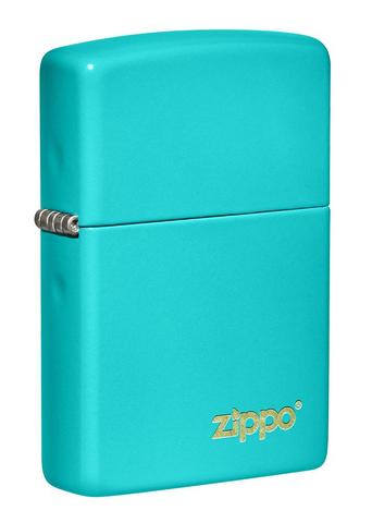 ZIPPO LIGHTER FLAT TURQUOISE ZIPPO LASERED 49454ZL