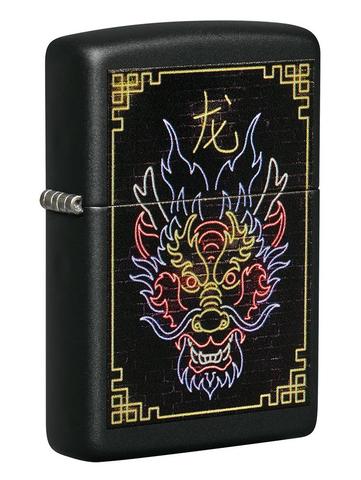 ZIPPO LIGHTER NEON DRAGON DESIGN 49396