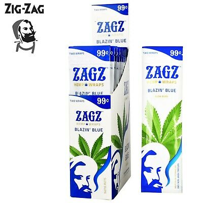 ZAGZ HEMP WRAPS BLAZIN' BLUE 2CT BOX OF 25