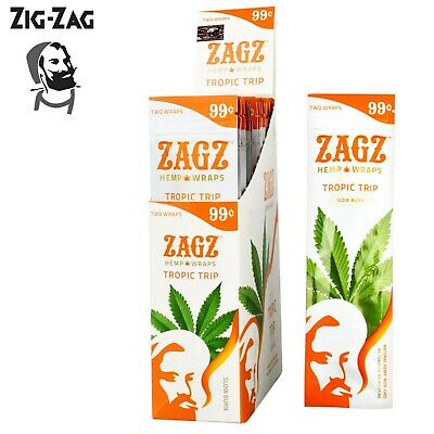 ZAGZ HEMP WRAPS TROPIC TRIP 2CT BOX OF 25