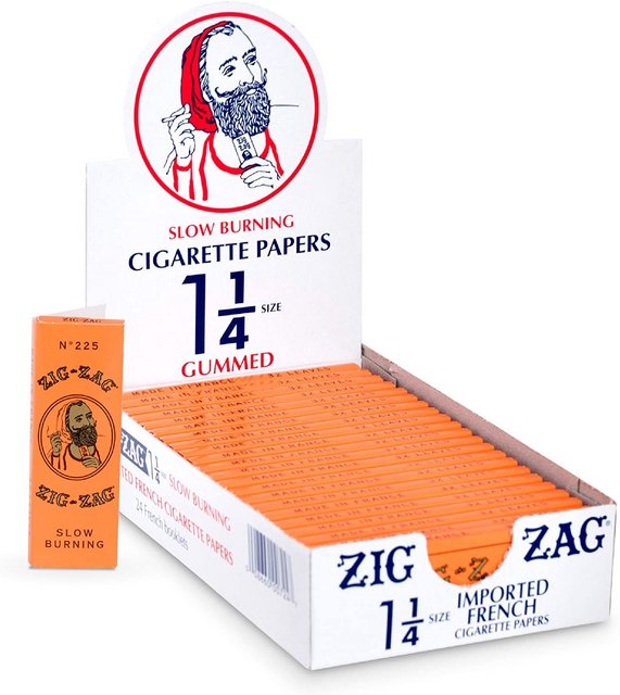 ZIG ZAG 1.25 SLOW BURNING CIGARETTE PAPERS GUMMED 24 BOOKLET