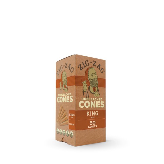 ZIG ZAG KING SIZE  UNBLEACHED CONES 50CT