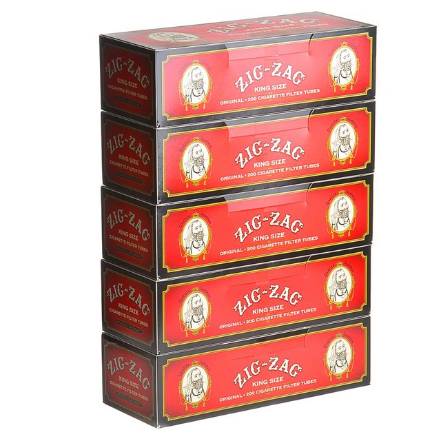 ZIG ZAG KING SIZE ORIGINAL FILTER TUBE 200CT BOX OF 5