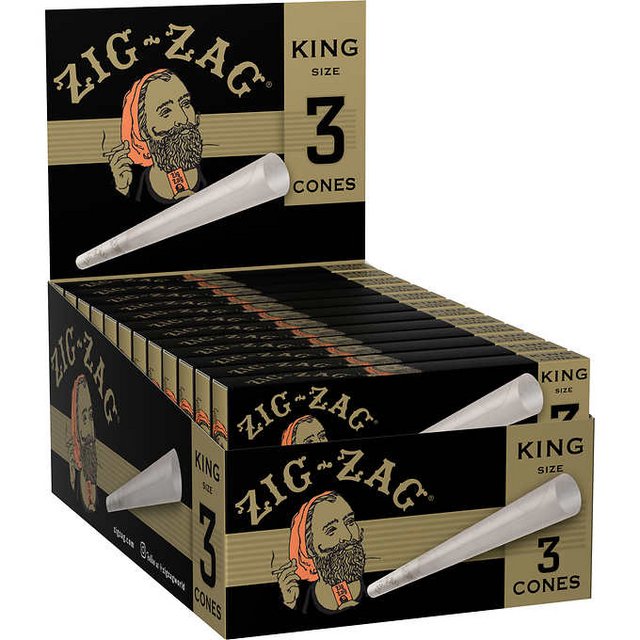 ZIG ZAG KING SIZE ULTRA THIN CONES 3CT BOX OF 24