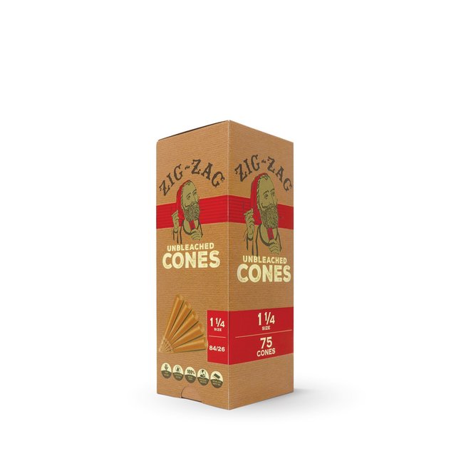 ZIG ZAG KING SIZE UNBLEACHED CONES 75CT