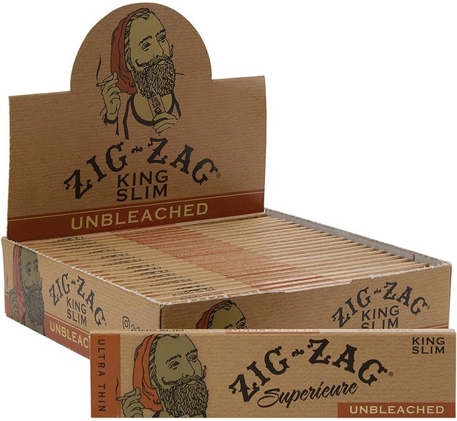 ZIG ZAG KING SLIM UNBLEACHED SLOW BURNING 24 BOOKLETS