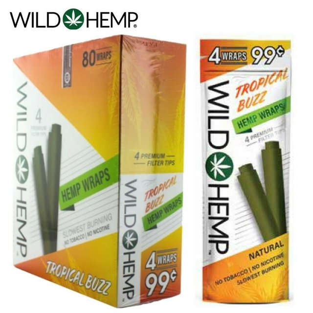 WILD HEMP WRAPS 3PK BOX OF 20