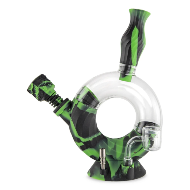 OOZE OZONE 4 IN 1 SILICONE GLASS WATER PIPE & NECTAR COLLECTOR CHAMELEON