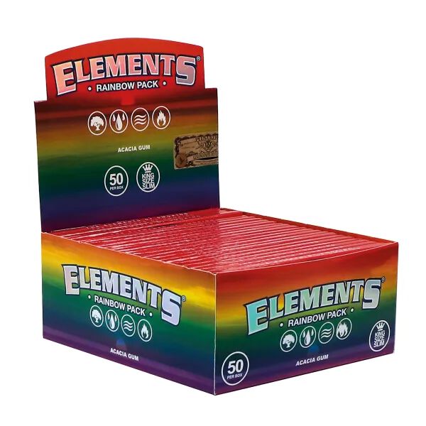 ELEMENTS RAINBOW KING SIZE SLIM PAPER 32PK BOX OF 50