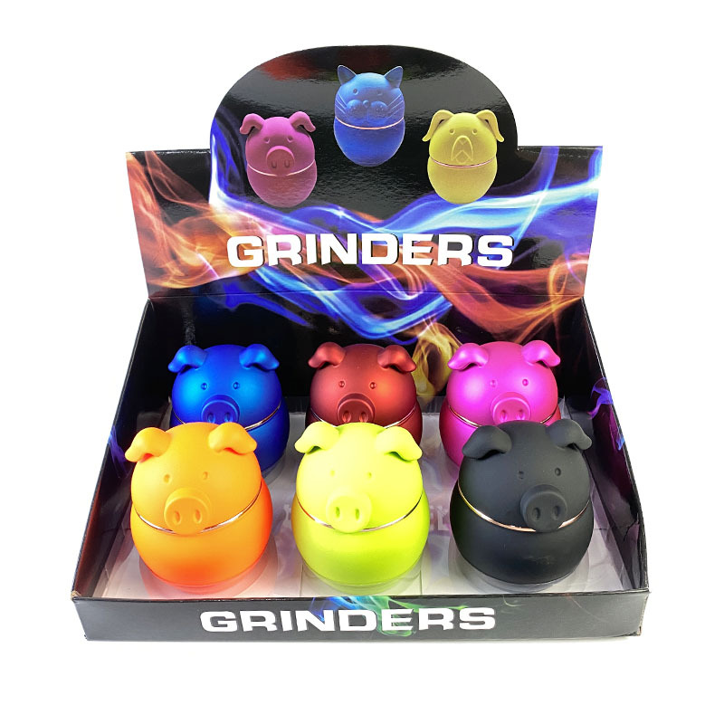 PIGGY TOBACCO GRINDER 4.25 W/DRAWER BOX OF 6