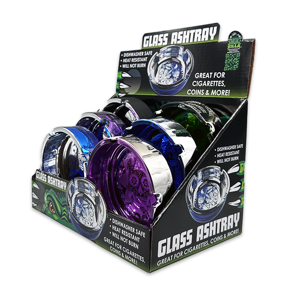 NOVELTY PLATED ASHTRAY ASSORTED BOX OF 6