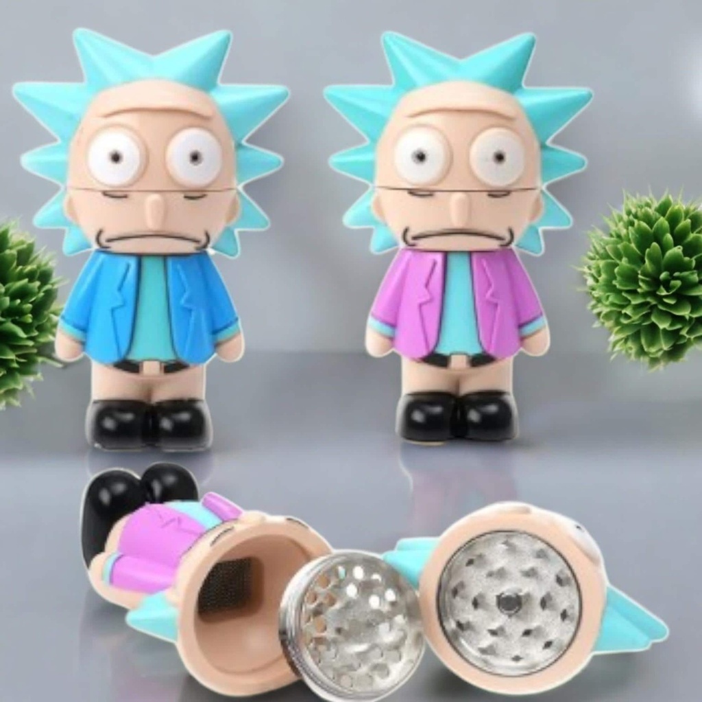 RICK-INSPIRED CHARACTER HERB GRINDER 80MM - 118MM BOX OF 9