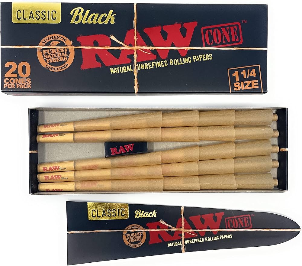 RAW CLASSIC PRE-ROLL BLACK 1 1/4 SIZE 20PK