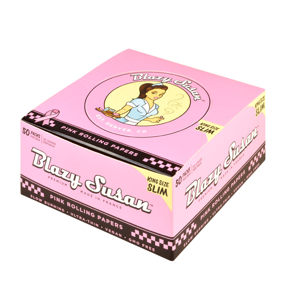 BLAZY SUSAN PINK KING SIZE SLIM PAPERS 50PK BOX OF 50