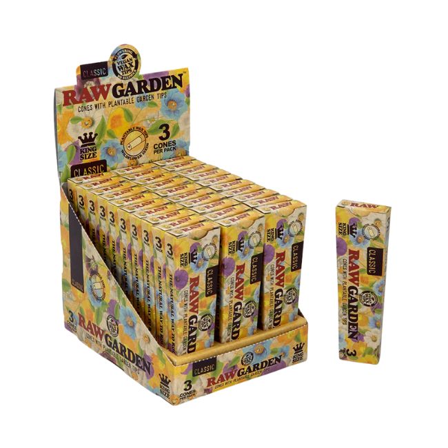 RAW GARDEN CONE - KING SIZE 3PK BOX 30