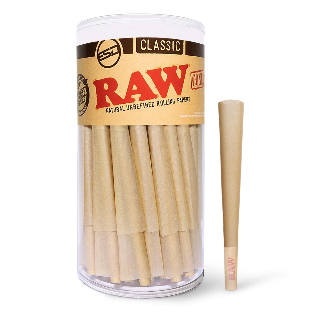 RAW CLASSIC KING SIZE PRE-ROLLED CONES 100CT
