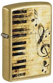 ZIPPO LIGHTER PIANO AND NOTES DESIGN