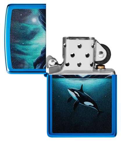 ZIPPO LIGHTER WHALE DESIGN