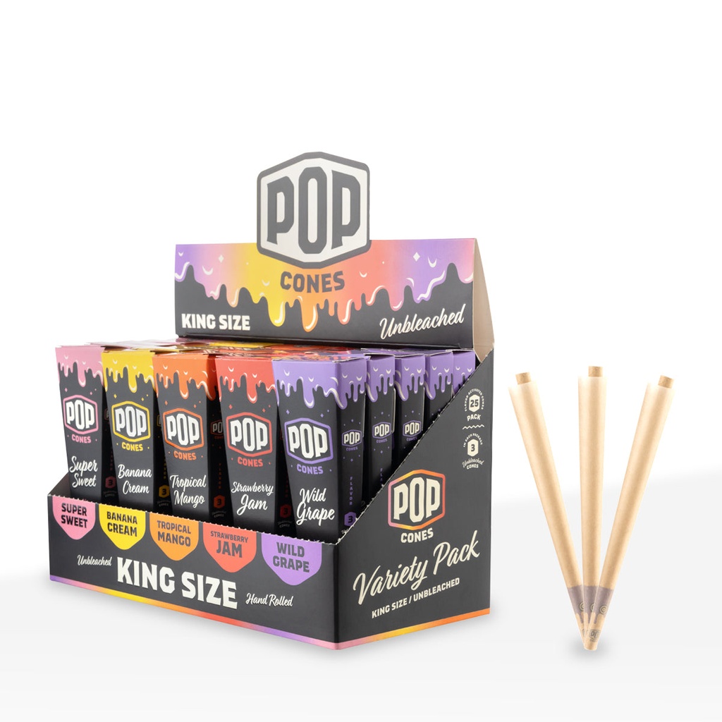 POP CONES KING SIZE 3PK BOX OF 25