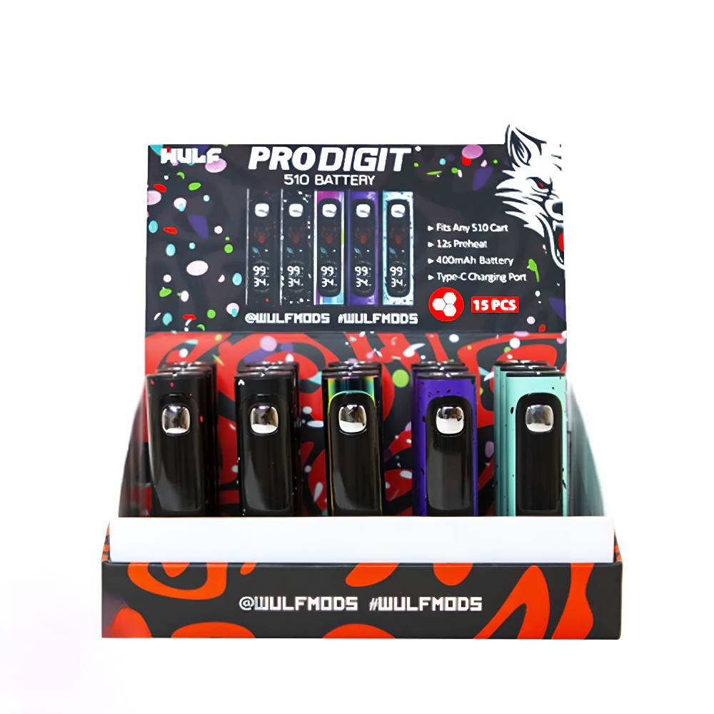 WULF PRO DIGIT 510 VARIABLE VOLTAGE BATTERY 15CT DISPLAY