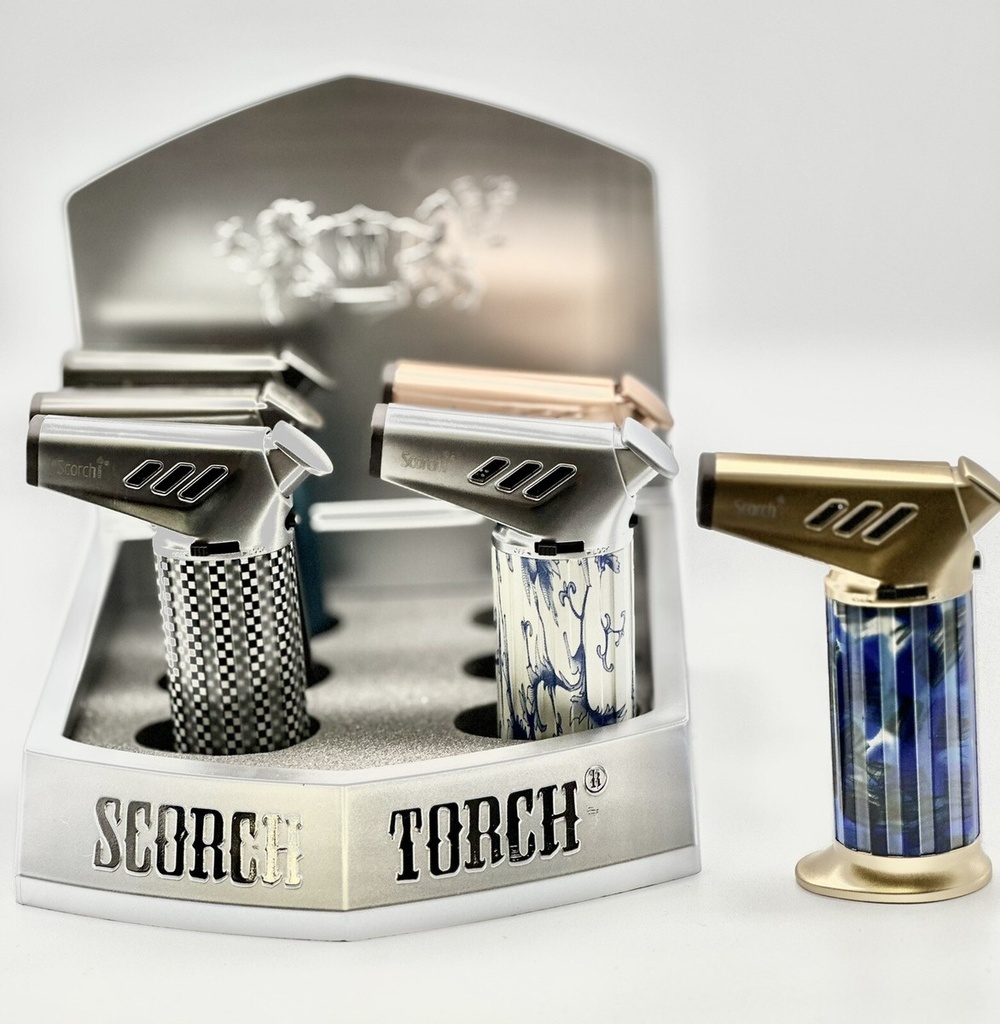 SCORCH TORCH LIGHTER POWERFUL TORCH W/FLAM LOCK ASST 6CT