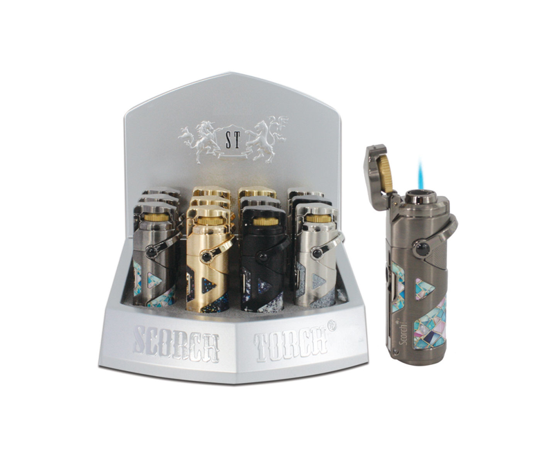 SCORCH TORCH LIGHTER 3.5'' SINGLE TORCH CIGAR LIGHTER W/ROCKER ARM 12CT