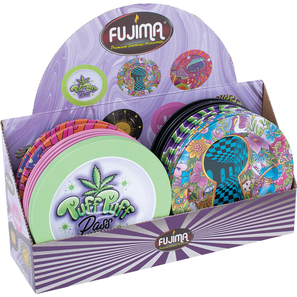 FUJIMA 5.4IN TIN ASHTRAY ASSORTED BOX OF 24