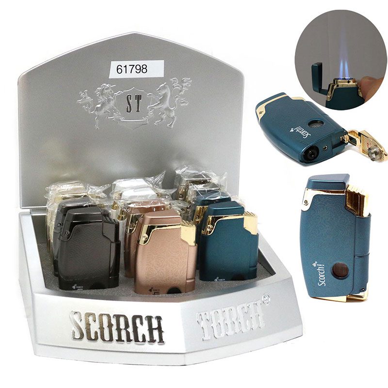 SCORCH TORCH LIGHTER CLASSIC DOUBLE TORCH ASST COLORS 12CT