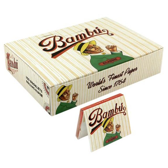 BAMBU CLASSIC NATURAL GLUE ROLLING PAPER BOX OF 100