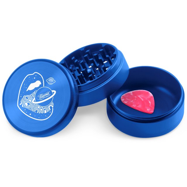 BEAMER ALUMINUM GRINDER 63MM 3 PARTS GALAXY DESIGN BLUE