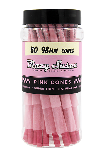 BLAZY SUSAN KING SIZE PINK 98MM CONES 50CT JAR