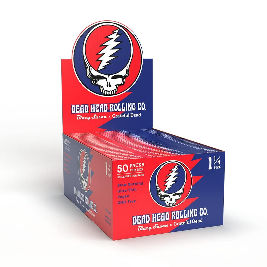 BLAZY SUSAN X GRATEFUL DEAD 1 1/4 DEAD HEAD ROLLING PAPERS BOX OF 50