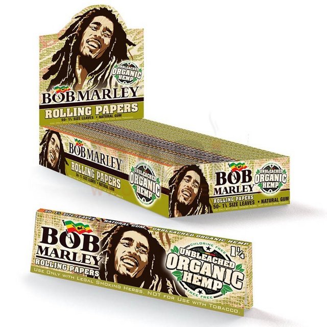 BOB MARLEY 1.25 ORGANIC ROLLING PAPERS 50 SHEETS BOX OF 25