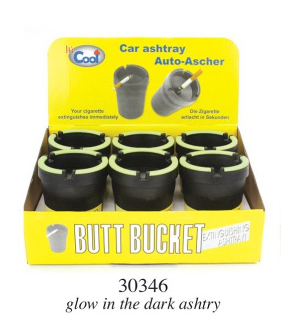 BUTT BUCKET EXTINGUISHING ASHTRAY BOX OF 6 30346