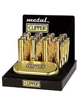 CLIPPER METAL - GOLD LIGHTER BOX OF 12