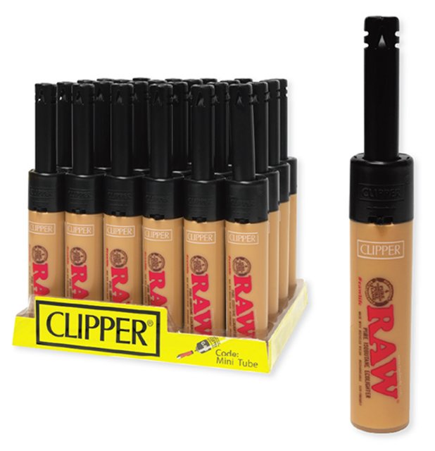 CLIPPER RAW MINI TUBE LIGHTERS 24CT 