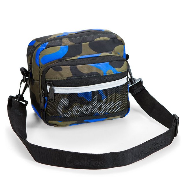 COOKIES SHOULDER BAG VERTEX RIPSTOP NYLON BLUE CAMO