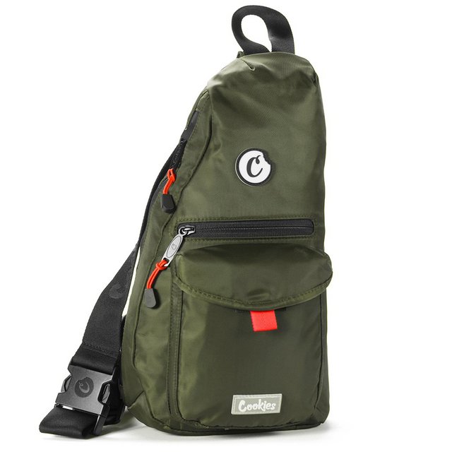 COOKIES TRAVELER NYLON SLING BAG OLIVE