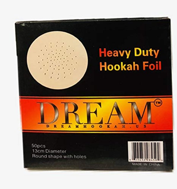 DREAM HEAVY DUTY HOOKAH FOIL 13CM ROUND WITH HOLES 50CT