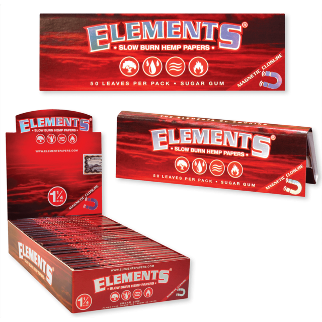 ELEMENTS 1.25 SLOW BURN HEMP PAPERS 50CT BOX OF 25