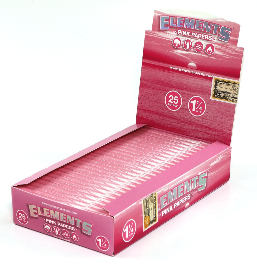 ELEMENTS PINK PAPERS 11/4 BOX OF 25