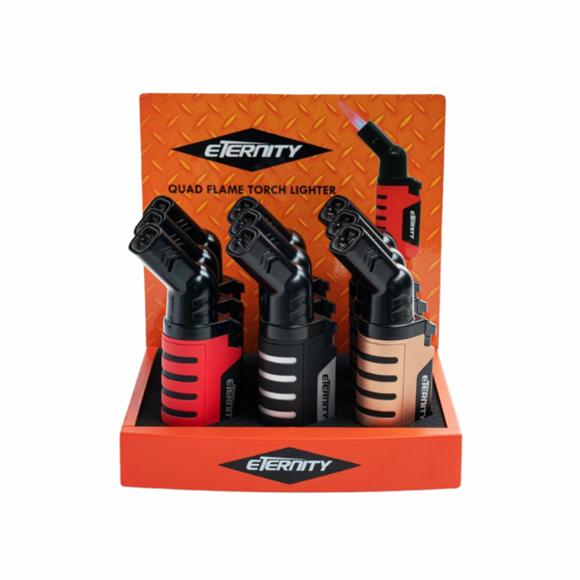 ETERNITY ANGLED 4 FLAME TORCH LIGHTER LT-D130 BOX OF 9