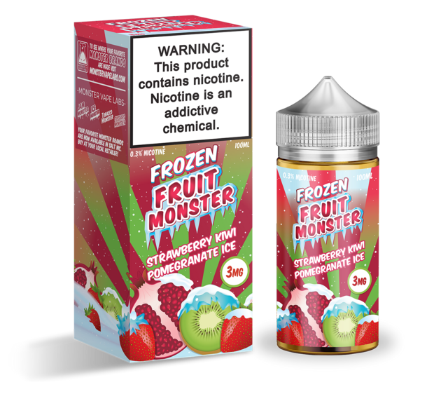 FROZEN FRUIT MONSTER 0MG STRAWBERRY KIWI POMEGRANATE ICE 100ML 