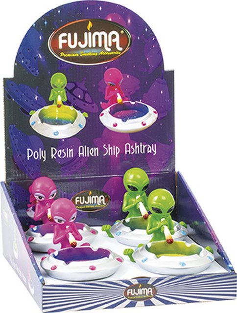 FUJIMA LT405 POLY RESIN ALIEN SHIP ASHTRAY BOX OF 4