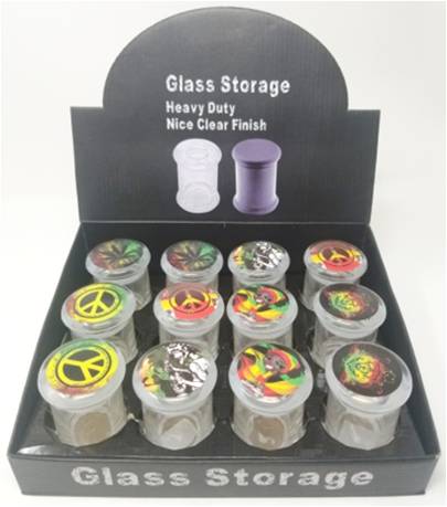 GLASS JAR/TIGHT GLASS JAR W/ ASSORTED STICKER 3" GS30434