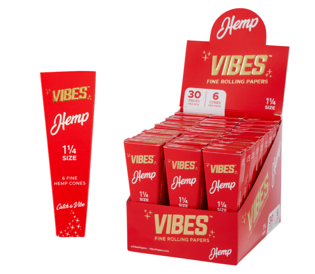 HEMP VIBES 1.25 CONES 6CT BOX OF 30