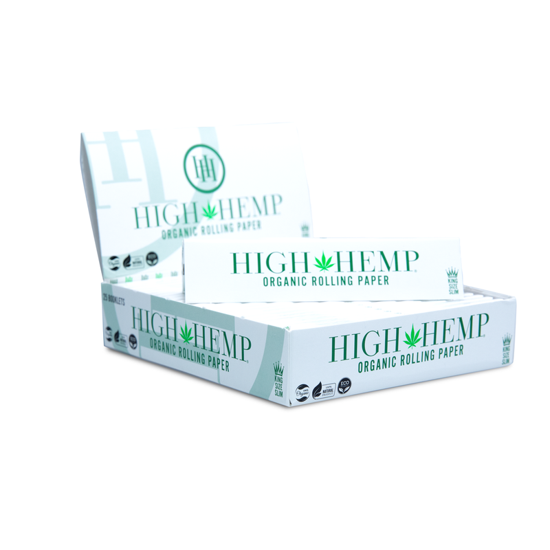 HIGH HEMP KINGSIZE SLIM ORGANIC ROLLING PAPER 25 BOOKLETS