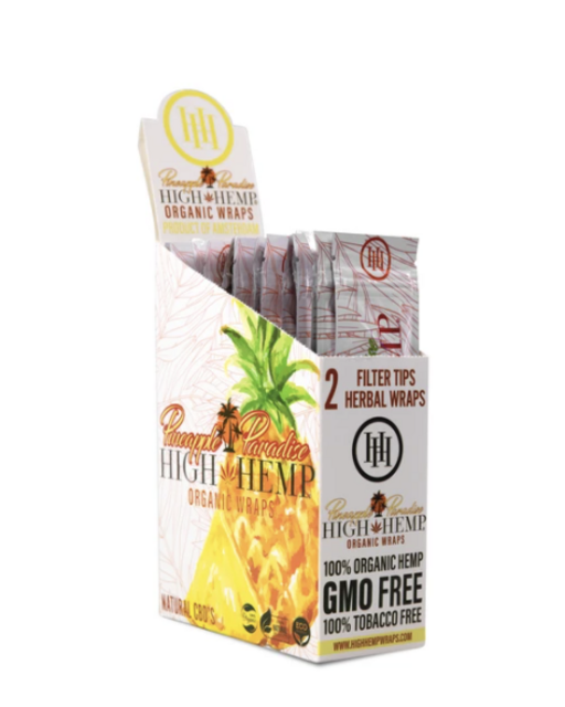 HIGH HEMP ORGANIC WRAPS PINEAPPLE PARADISE BOX OF 25