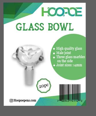 HOOPOE GLASS BOWL MALE 14MM 20CT