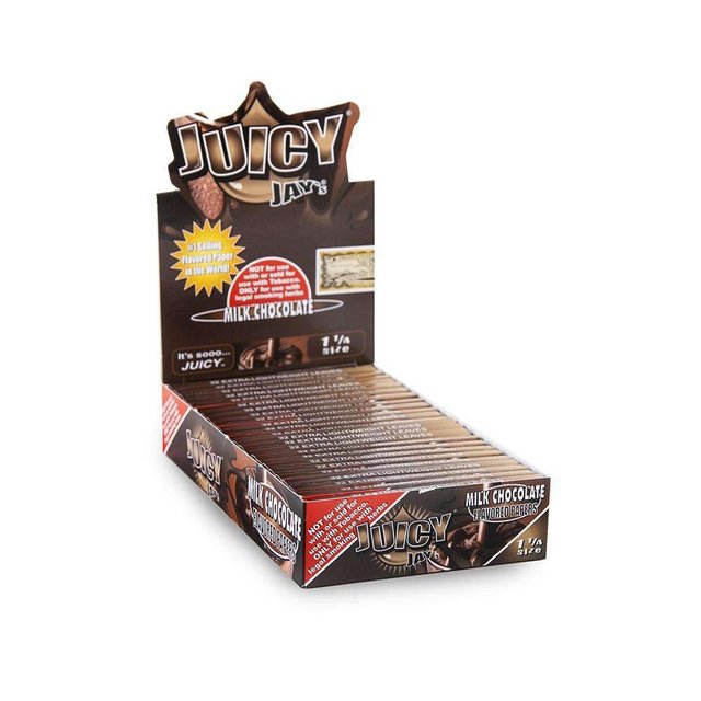 JUICY JAY 1.25 MILK CHOCOLATE FLAVORED ROLLING PAPER 24 PER BOX